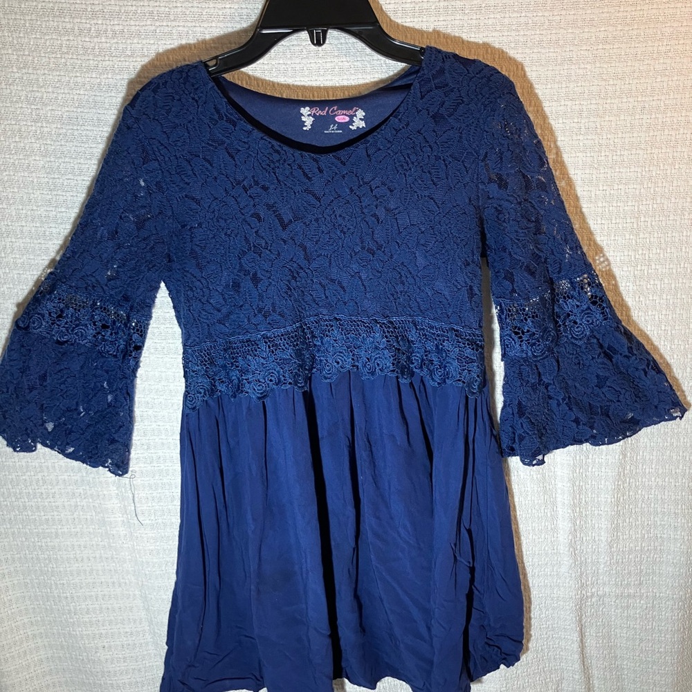 Red Camel Girls Elegant Navy Dress